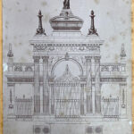 variantní plán pro stavbu hřbitovní brány v Hořicích