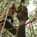 demontáž havarijně nakloněného sloupu