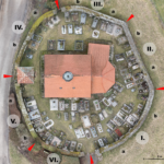 plánové podklady při obnově ohradní zdi (z 3D modelu)